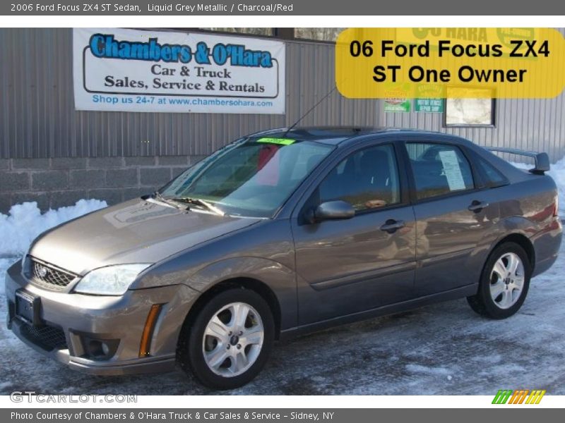 Liquid Grey Metallic / Charcoal/Red 2006 Ford Focus ZX4 ST Sedan