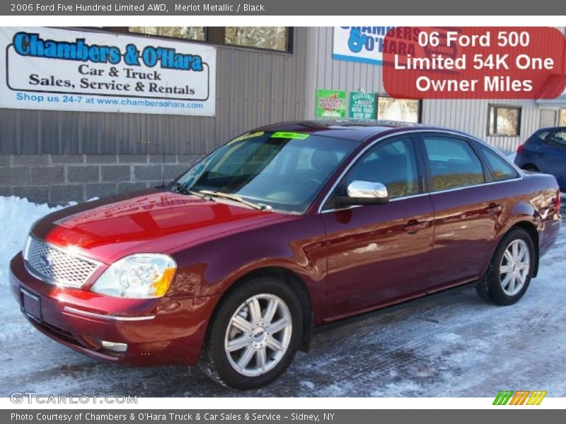 Merlot Metallic / Black 2006 Ford Five Hundred Limited AWD