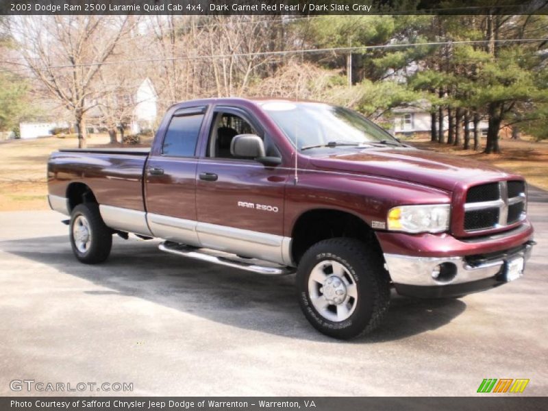 Dark Garnet Red Pearl / Dark Slate Gray 2003 Dodge Ram 2500 Laramie Quad Cab 4x4