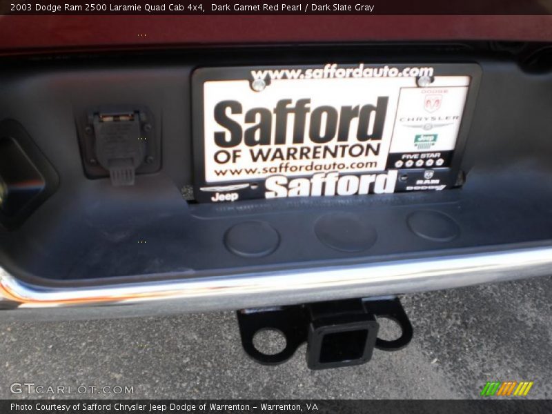 Dark Garnet Red Pearl / Dark Slate Gray 2003 Dodge Ram 2500 Laramie Quad Cab 4x4