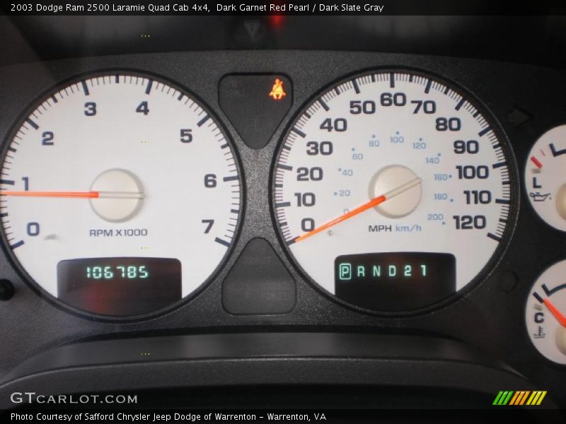 Dark Garnet Red Pearl / Dark Slate Gray 2003 Dodge Ram 2500 Laramie Quad Cab 4x4