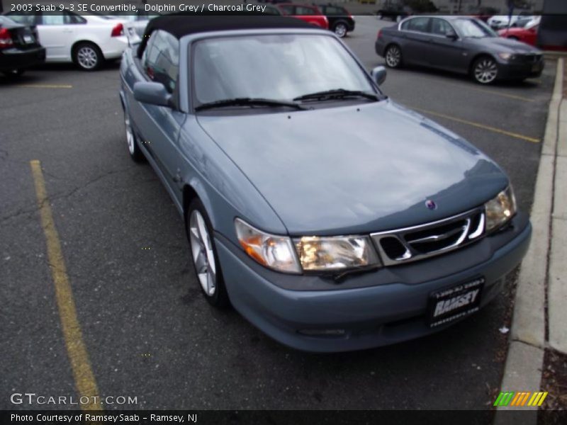 Dolphin Grey / Charcoal Grey 2003 Saab 9-3 SE Convertible