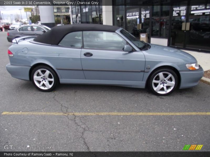 Dolphin Grey / Charcoal Grey 2003 Saab 9-3 SE Convertible