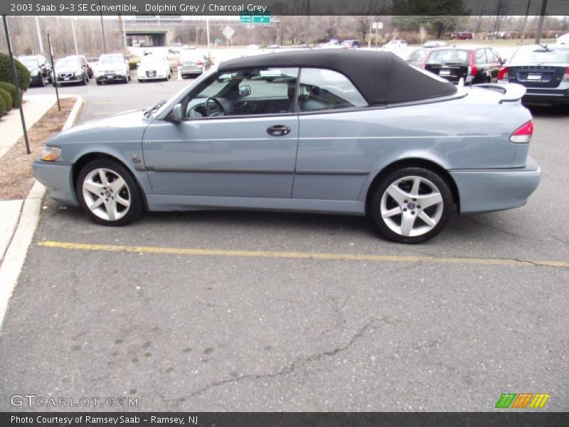 Dolphin Grey / Charcoal Grey 2003 Saab 9-3 SE Convertible