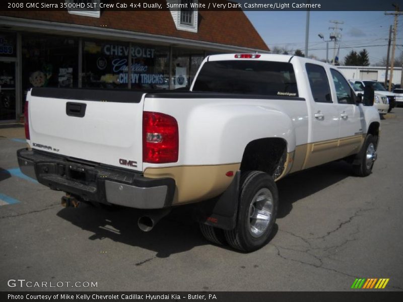 Summit White / Very Dark Cashmere/Light Cashmere 2008 GMC Sierra 3500HD SLT Crew Cab 4x4 Dually