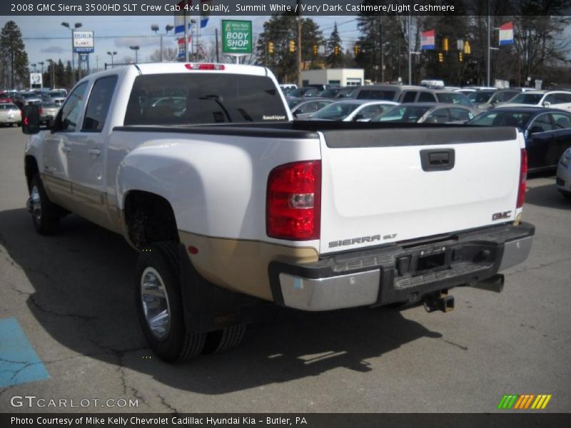 Summit White / Very Dark Cashmere/Light Cashmere 2008 GMC Sierra 3500HD SLT Crew Cab 4x4 Dually