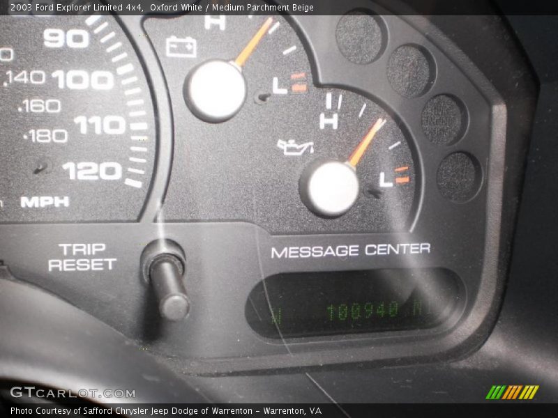 Oxford White / Medium Parchment Beige 2003 Ford Explorer Limited 4x4