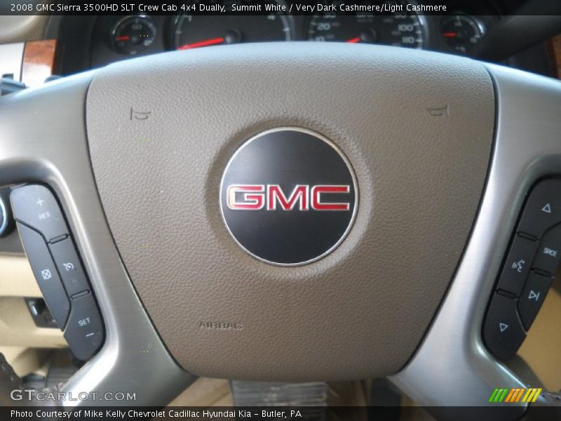 Summit White / Very Dark Cashmere/Light Cashmere 2008 GMC Sierra 3500HD SLT Crew Cab 4x4 Dually