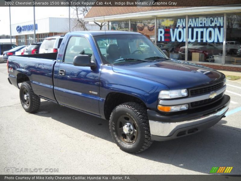 Indigo Blue Metallic / Graphite Gray 2002 Chevrolet Silverado 1500 Work Truck Regular Cab 4x4