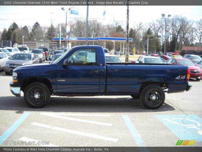 Indigo Blue Metallic / Graphite Gray 2002 Chevrolet Silverado 1500 Work Truck Regular Cab 4x4