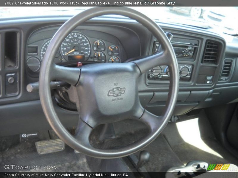 Indigo Blue Metallic / Graphite Gray 2002 Chevrolet Silverado 1500 Work Truck Regular Cab 4x4