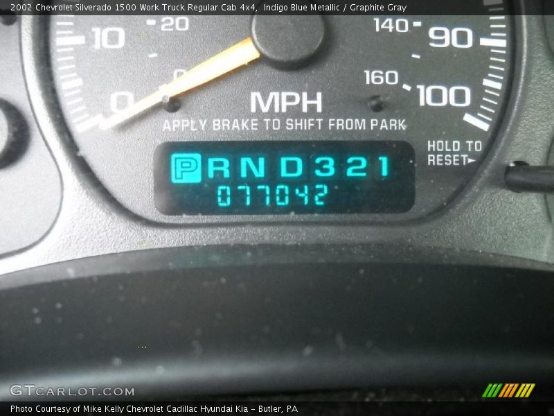 Indigo Blue Metallic / Graphite Gray 2002 Chevrolet Silverado 1500 Work Truck Regular Cab 4x4