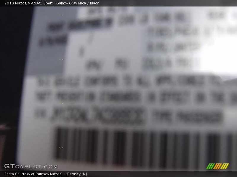 Galaxy Gray Mica / Black 2010 Mazda MAZDA5 Sport
