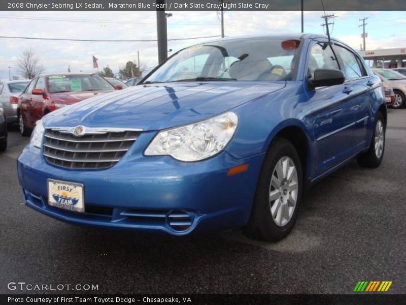 Marathon Blue Pearl / Dark Slate Gray/Light Slate Gray 2008 Chrysler Sebring LX Sedan