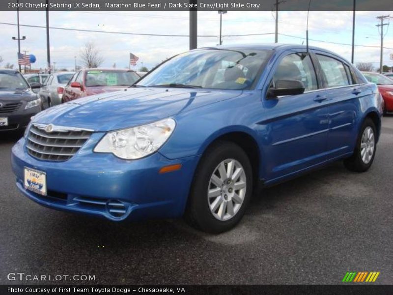 Marathon Blue Pearl / Dark Slate Gray/Light Slate Gray 2008 Chrysler Sebring LX Sedan