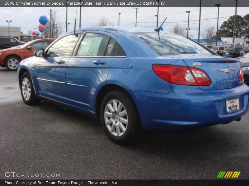 Marathon Blue Pearl / Dark Slate Gray/Light Slate Gray 2008 Chrysler Sebring LX Sedan