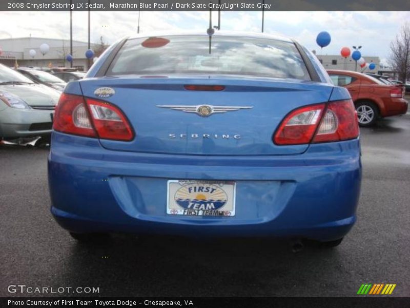 Marathon Blue Pearl / Dark Slate Gray/Light Slate Gray 2008 Chrysler Sebring LX Sedan
