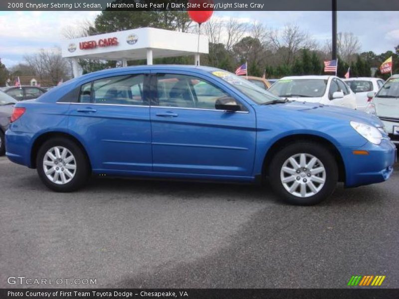 Marathon Blue Pearl / Dark Slate Gray/Light Slate Gray 2008 Chrysler Sebring LX Sedan