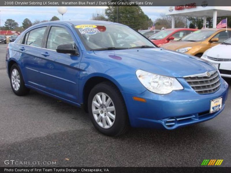 Marathon Blue Pearl / Dark Slate Gray/Light Slate Gray 2008 Chrysler Sebring LX Sedan
