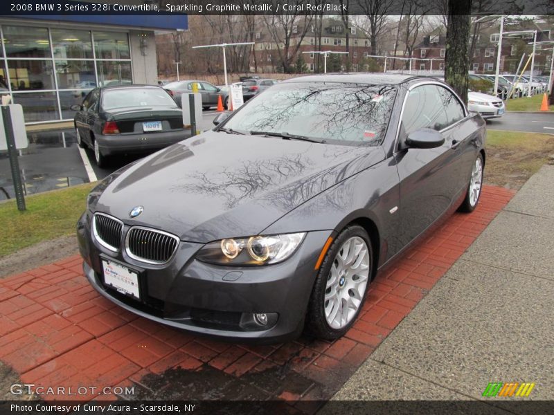 Sparkling Graphite Metallic / Coral Red/Black 2008 BMW 3 Series 328i Convertible