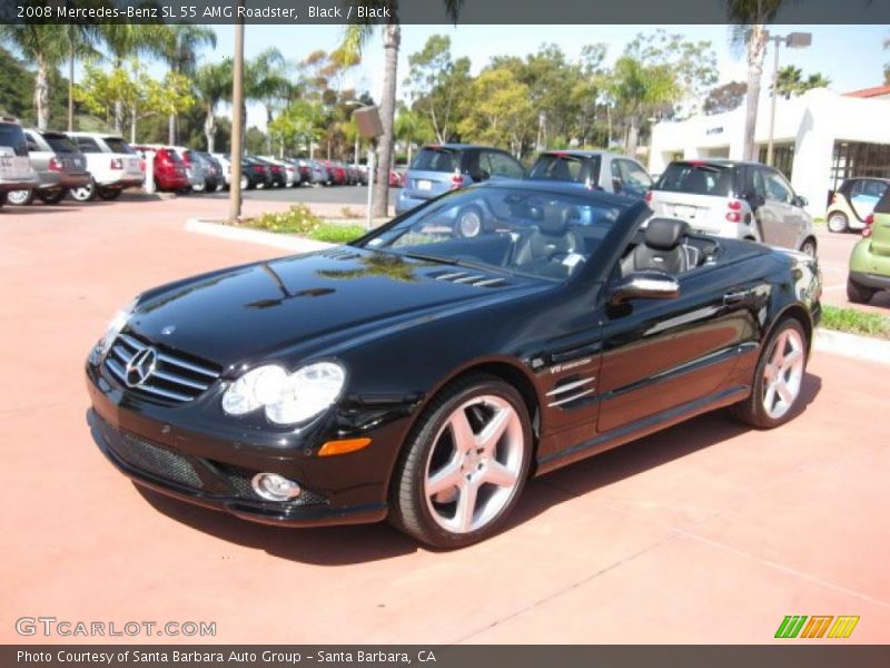 Black / Black 2008 Mercedes-Benz SL 55 AMG Roadster