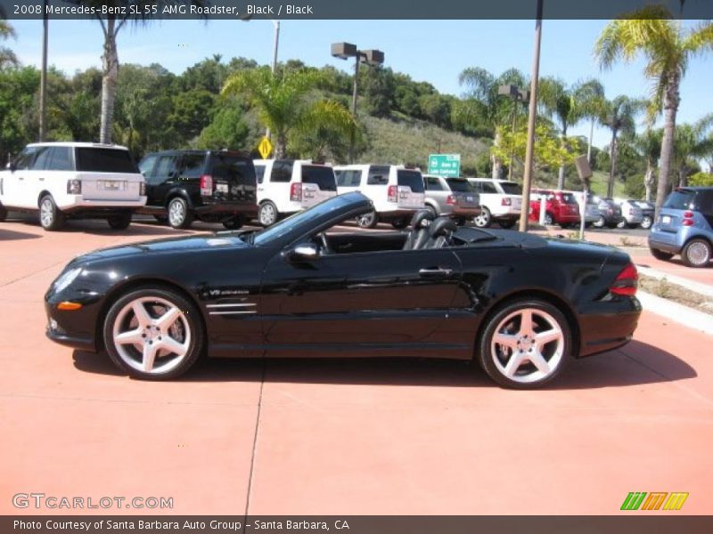 Black / Black 2008 Mercedes-Benz SL 55 AMG Roadster