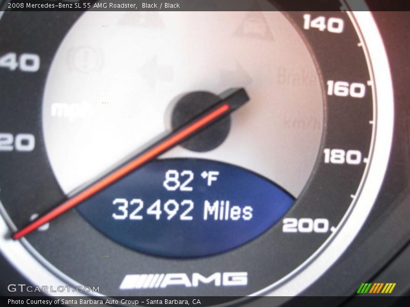 Black / Black 2008 Mercedes-Benz SL 55 AMG Roadster