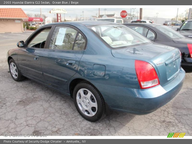 Ocean Blue / Beige 2003 Hyundai Elantra GLS Sedan