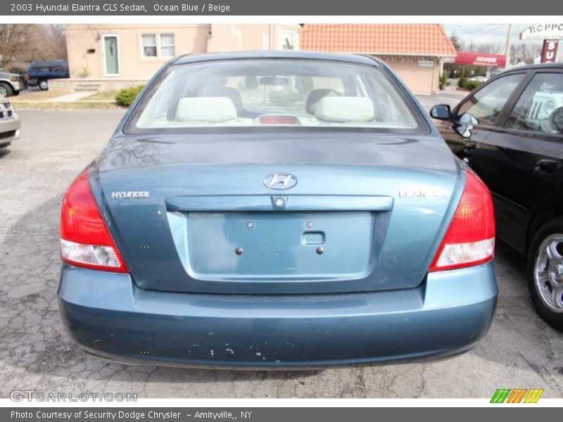 Ocean Blue / Beige 2003 Hyundai Elantra GLS Sedan