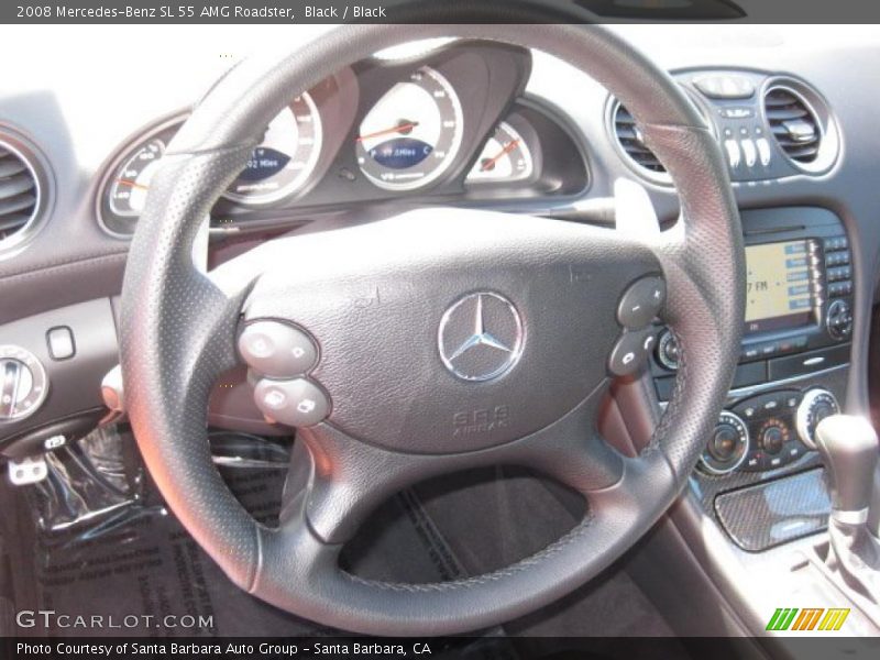 Black / Black 2008 Mercedes-Benz SL 55 AMG Roadster