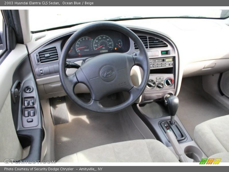 Ocean Blue / Beige 2003 Hyundai Elantra GLS Sedan