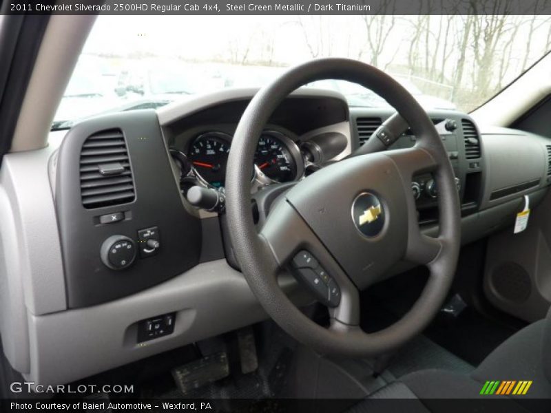 Steel Green Metallic / Dark Titanium 2011 Chevrolet Silverado 2500HD Regular Cab 4x4