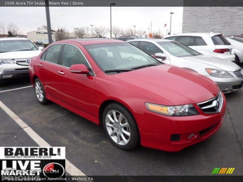 Milano Red / Ebony 2008 Acura TSX Sedan