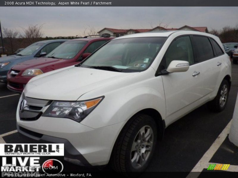 Aspen White Pearl / Parchment 2008 Acura MDX Technology