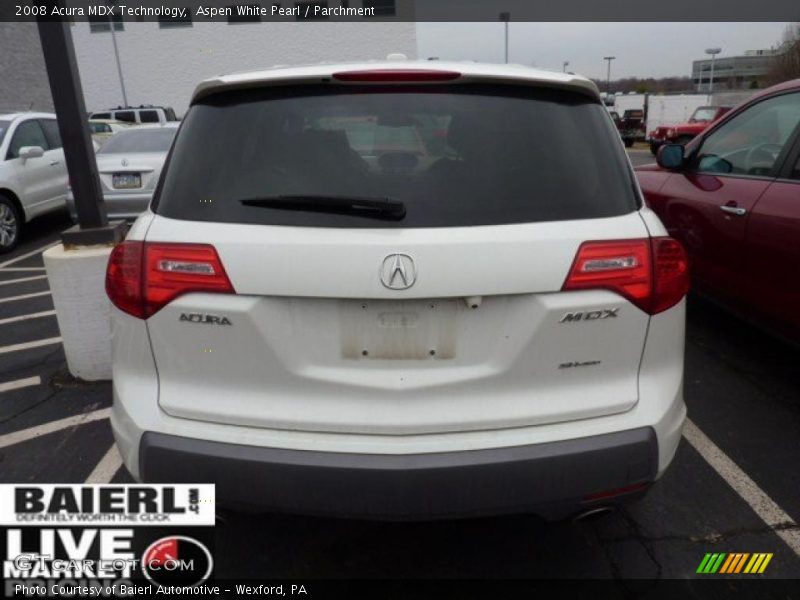 Aspen White Pearl / Parchment 2008 Acura MDX Technology