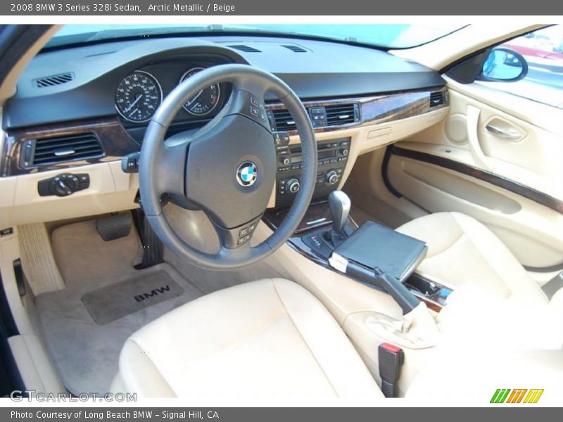 Arctic Metallic / Beige 2008 BMW 3 Series 328i Sedan