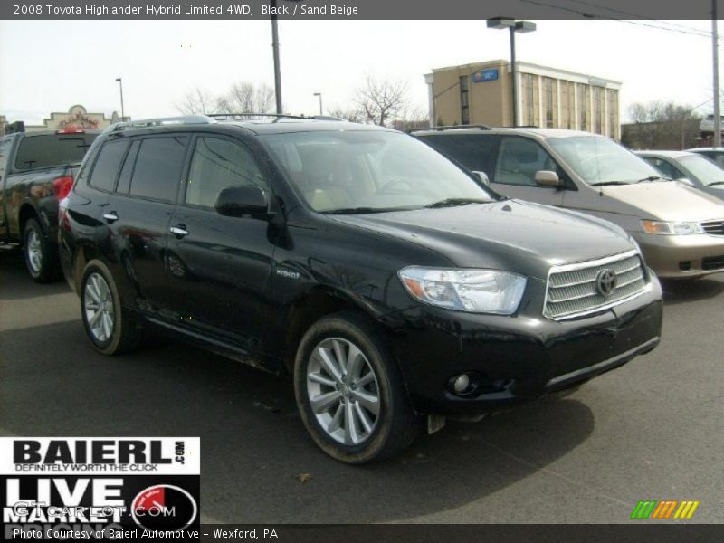 Black / Sand Beige 2008 Toyota Highlander Hybrid Limited 4WD