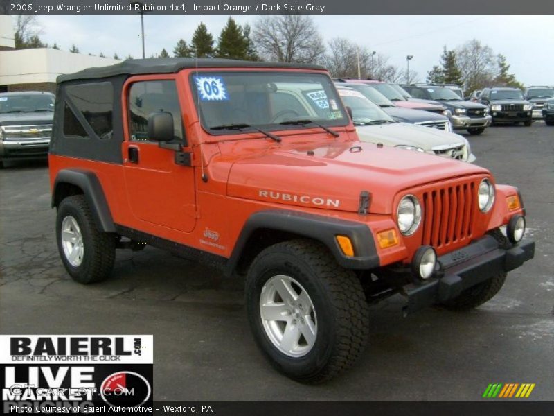 Impact Orange / Dark Slate Gray 2006 Jeep Wrangler Unlimited Rubicon 4x4