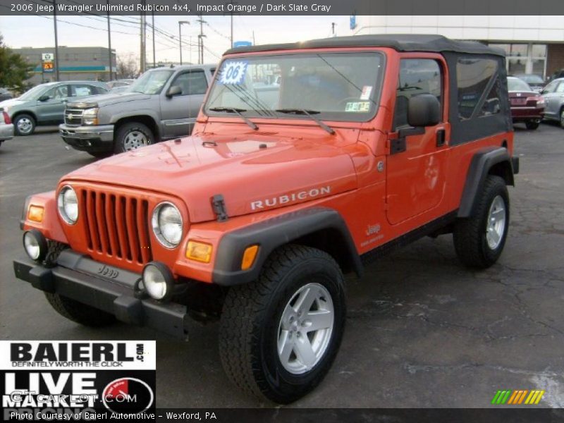 Impact Orange / Dark Slate Gray 2006 Jeep Wrangler Unlimited Rubicon 4x4