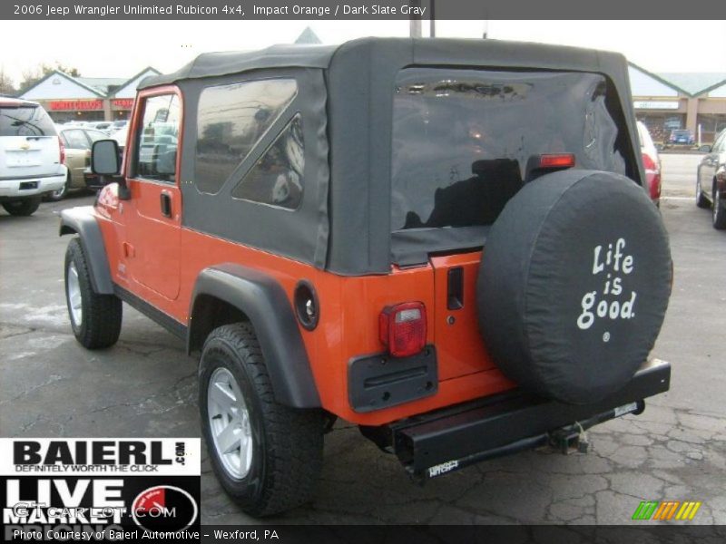 Impact Orange / Dark Slate Gray 2006 Jeep Wrangler Unlimited Rubicon 4x4