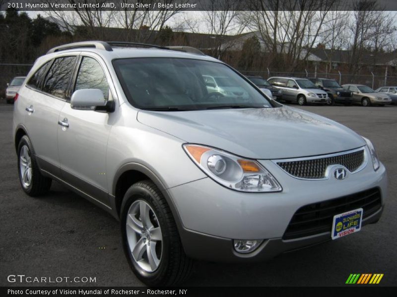 Ultra Silver / Beige Leather 2011 Hyundai Veracruz Limited AWD