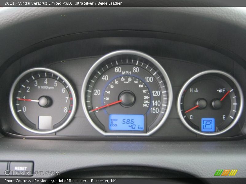  2011 Veracruz Limited AWD Limited AWD Gauges