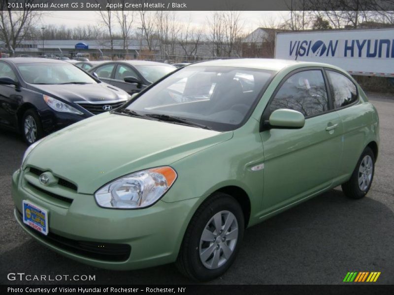 Apple Green Metallic / Black 2011 Hyundai Accent GS 3 Door