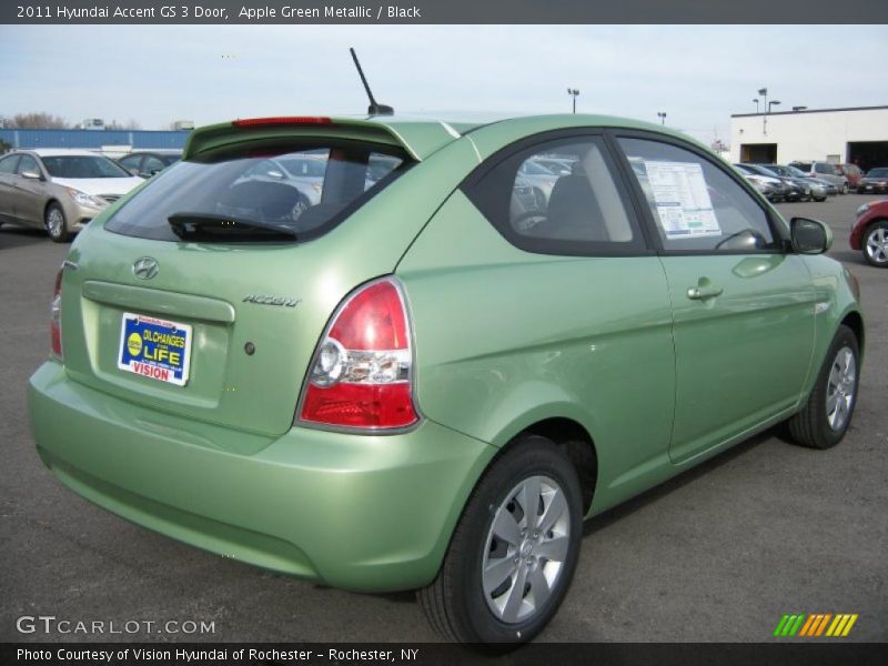Apple Green Metallic / Black 2011 Hyundai Accent GS 3 Door