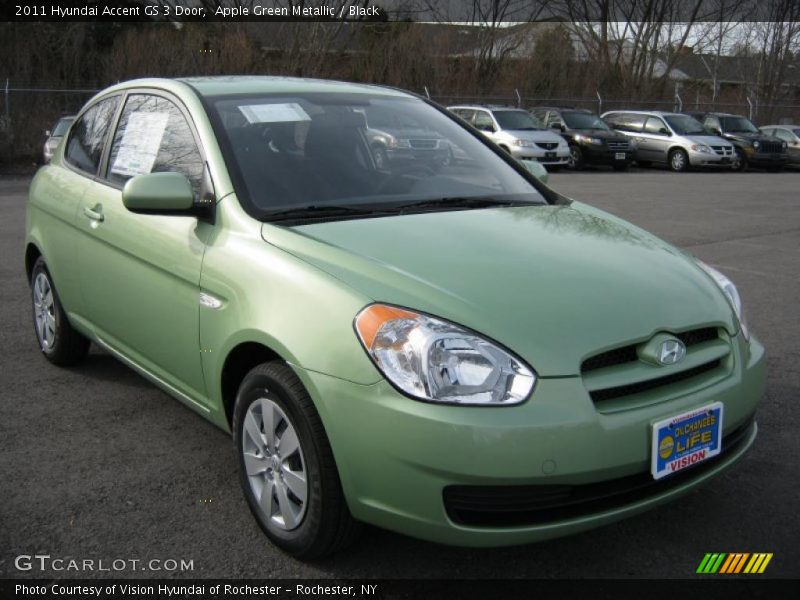 Apple Green Metallic / Black 2011 Hyundai Accent GS 3 Door