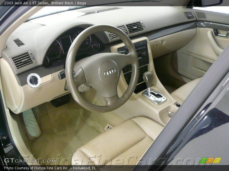 Brilliant Black / Beige 2003 Audi A4 1.8T Sedan