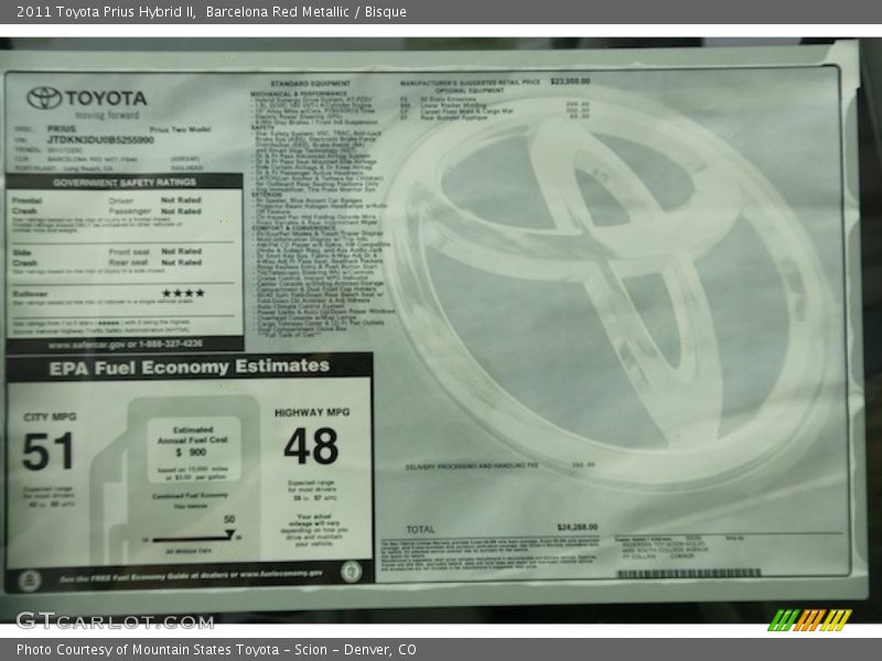 Barcelona Red Metallic / Bisque 2011 Toyota Prius Hybrid II