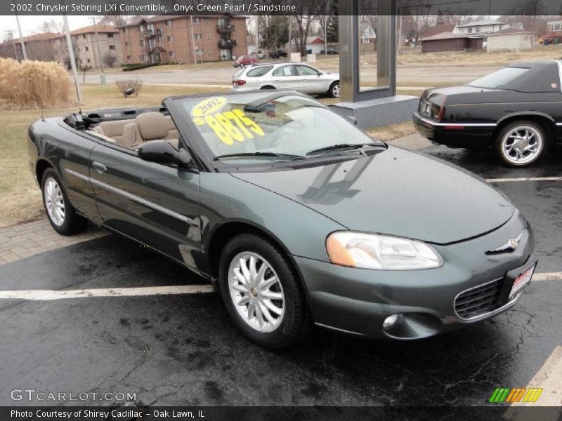 Onyx Green Pearl / Sandstone 2002 Chrysler Sebring LXi Convertible