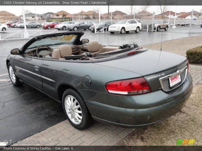 Onyx Green Pearl / Sandstone 2002 Chrysler Sebring LXi Convertible