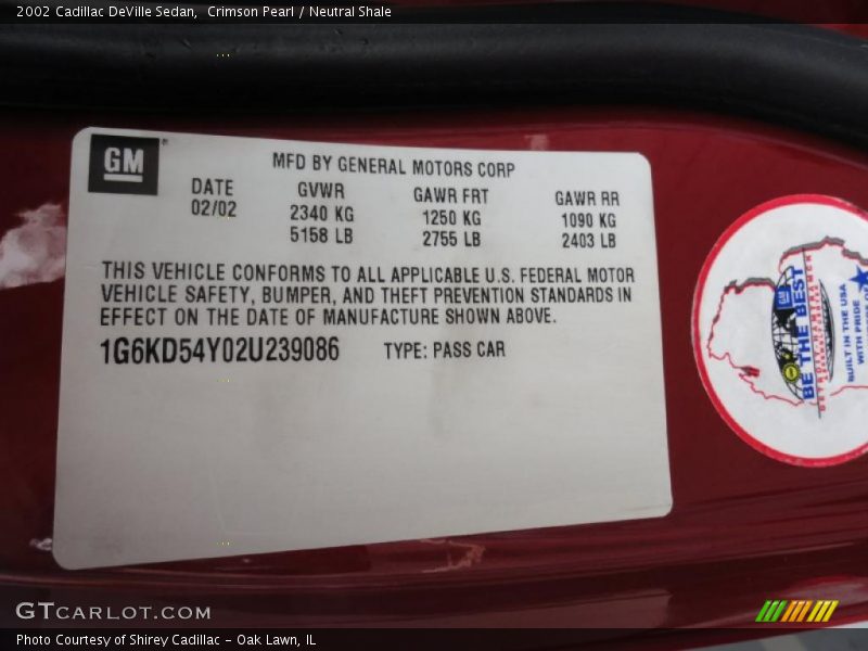 Crimson Pearl / Neutral Shale 2002 Cadillac DeVille Sedan